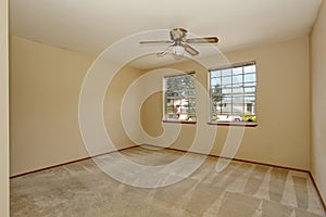 Empty room interior with carpet floor