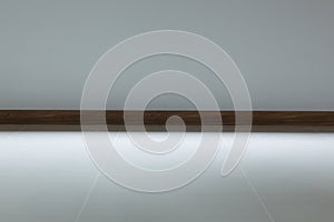 Empty room interior, white tile floor and white mortar wall