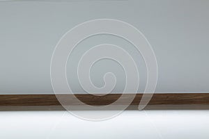 Empty room interior, white tile floor and white wall