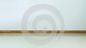 Empty room interior, white tile floor and white wall