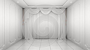 Empty Room Interior white wall modern and luxury style. 3d Render.