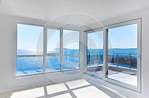 Empty room with sea view