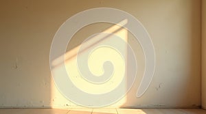 Empty room with sunlight and shadow on the wall.3d rendering