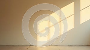 Empty room with sunlight and shadow on the wall.3d rendering