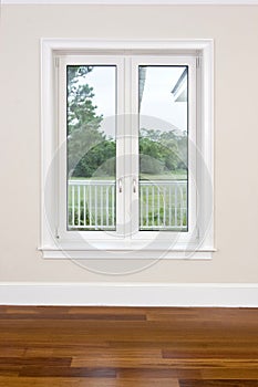 Empty room with view windows