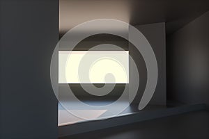 Empty rough room with light coming in from the window, 3d rendering