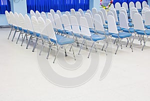 Empty row chairs in prepare seminar a meeting room, Select focus with shallow depth of field