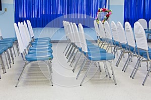 Empty row chairs in prepare seminar a meeting room, Select focus with shallow depth of field