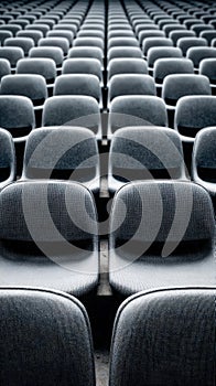 Empty rows of chairs in modern auditorium setting