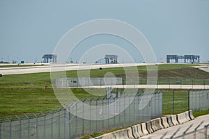 Empty runways at Fort Lauderdale International Airport at travel slows due to Coronavirus Covid 19 pandemic