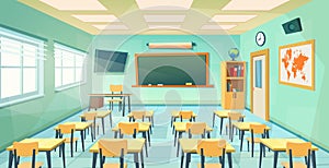 Empty School Class Room Interior Board