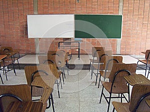 Empty school classroom. Adult education