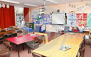 Empty school classroom photo