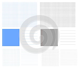 Empty school grids vector vector backgrounds. Square lined paper grid. Notebook dotted lines sheet. Memo, to do notes, grids  note