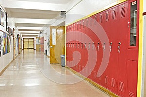 Empty School Hallway