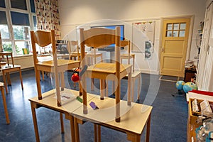 Empty schoolclass of an elementary school