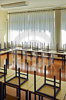 Empty schoolroom photo