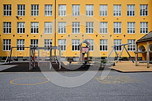 Empty schoolyard photo