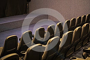 empty screen in a cinema before watching a movie,