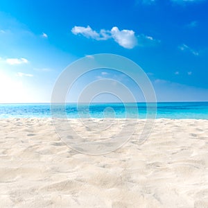 Empty sea and beach background with copy space