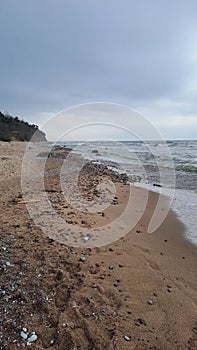 Empty sea beach early morning