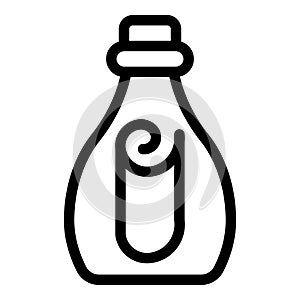 Empty sea glass icon outline vector. Message bottle