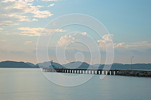 Empty sea pier at Rayong military beach