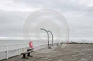 Empty seaside pier out of season