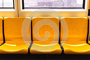 Empty seat inside subway or sky train.