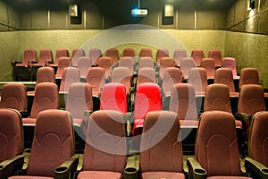 Empty seats in cinema movie theater