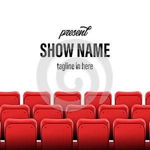 Empty seats at the cinema show stage poster banner template