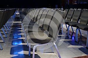 Empty seats in a convention center