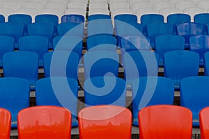 Empty seats for spectators at the stadium