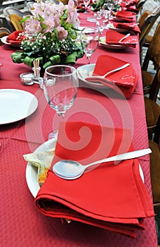 Empty served restaurant table