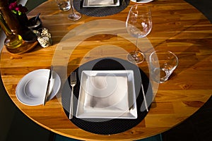 Empty served restaurant table