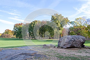 Empty Sheep Meadow during a morning in the fall