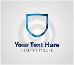 Empty shield ready logo in blue