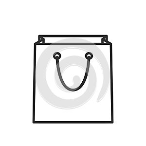 Empty Shopping Bag Outline Flat Icon photo