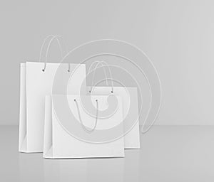 Empty shopping bags for advertising and branding