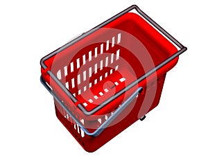 Empty Shopping Basket 3D top vieww