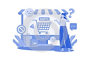 Empty Shopping Cart Illustration concept on a white background