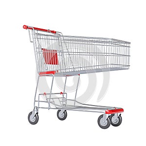 Empty shopping cart isolated on white