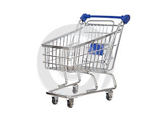 Empty shopping cart for sale isolated