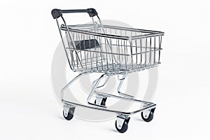 Empty Shopping Cart on White Background