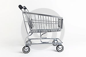 Empty Shopping Cart on White Background
