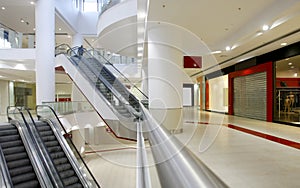 Empty shopping mall