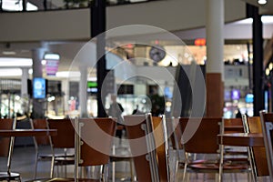 Empty shopping mall cafe