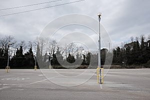 Empty shopping mall parking