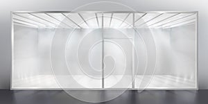 Empty show-window of shop. Vector illustration.