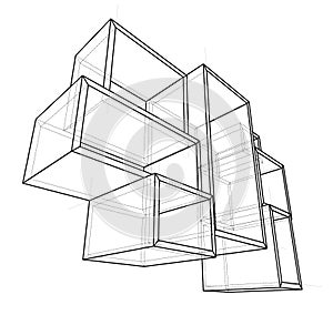 Empty showcase outline. Vector